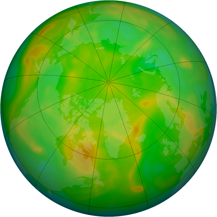 Arctic ozone map for 08 June 2005